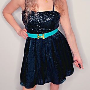Black glitter formal dress